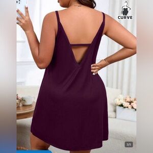 SHEIN Purple Sleeveless Pyjama Dress with V-Back